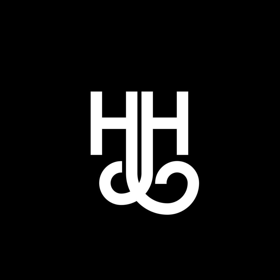 HH letter logo design on black background. HH creative initials letter logo concept. hh letter design. HH white letter design on black background. H H, h H logo vector