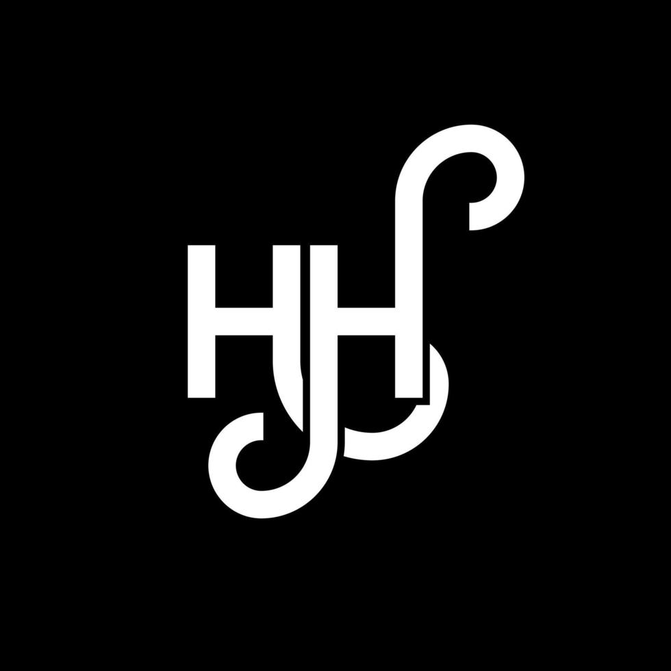 diseño del logotipo de la letra hh sobre fondo negro. concepto de logotipo de letra de iniciales creativas hh. diseño de letra hh. hh diseño de letras blancas sobre fondo negro. logotipo de hh, hh vector