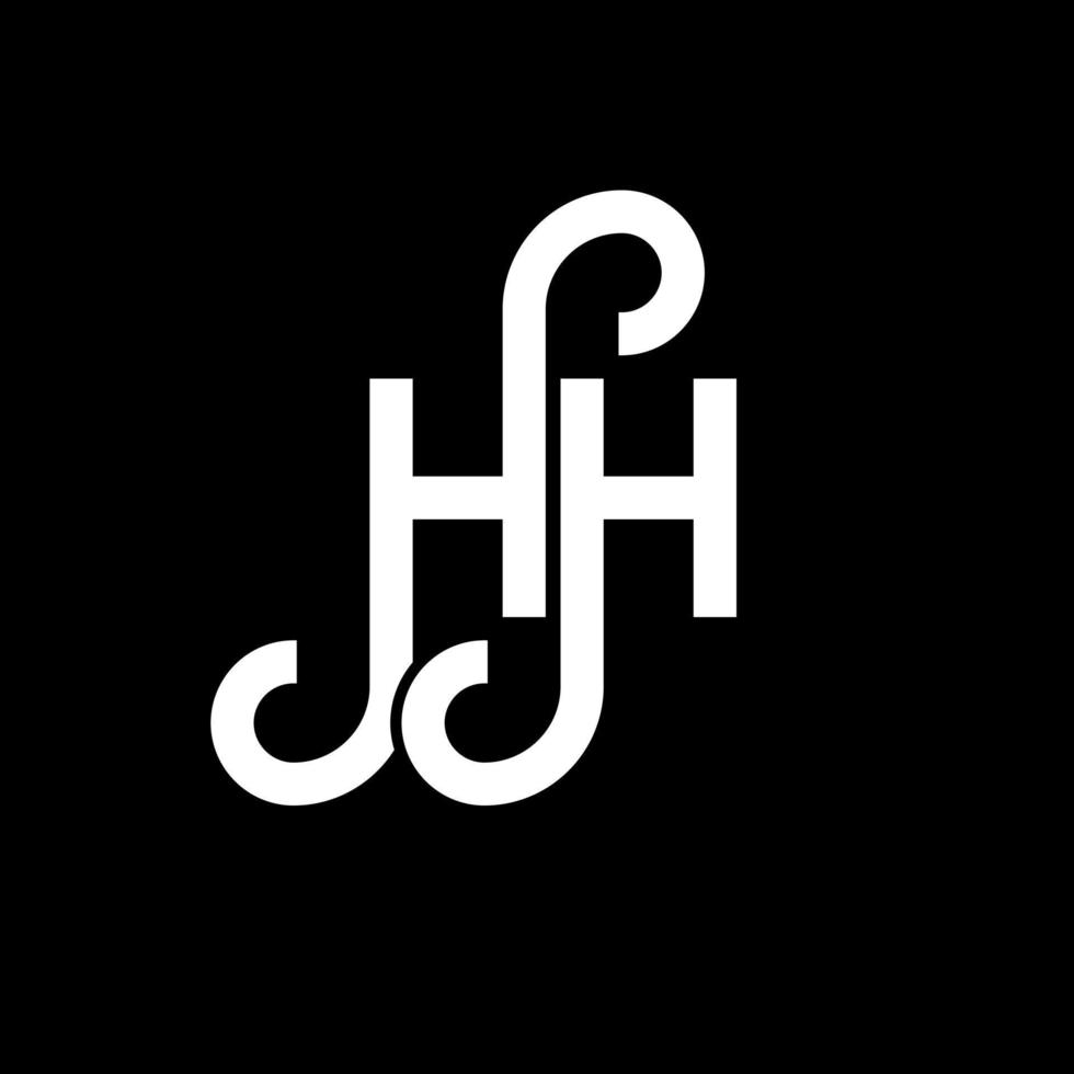 HH letter logo design on black background. HH creative initials letter logo concept. hh letter design. HH white letter design on black background. H H, h H logo vector