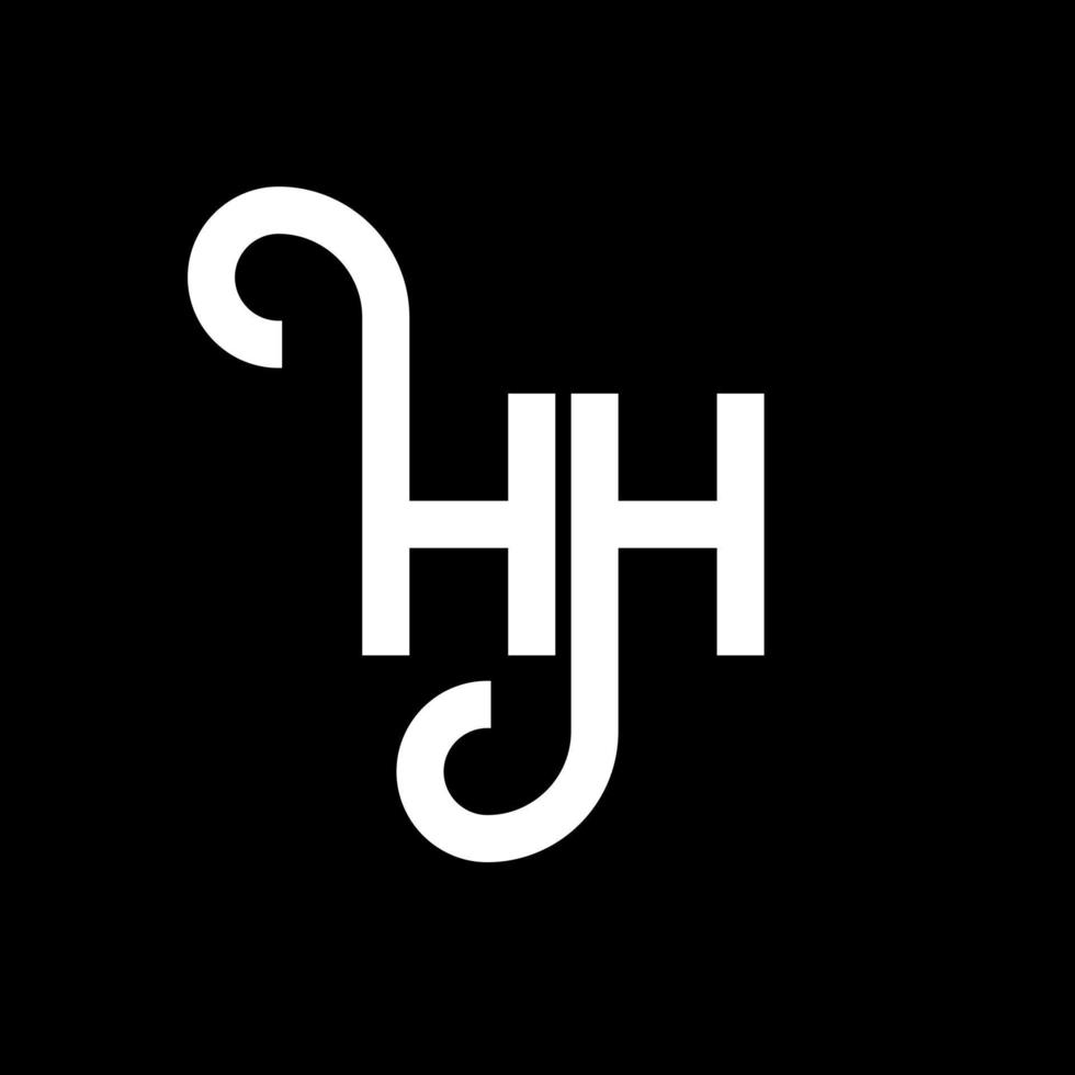 HH letter logo design on black background. HH creative initials letter logo concept. hh letter design. HH white letter design on black background. H H, h H logo vector