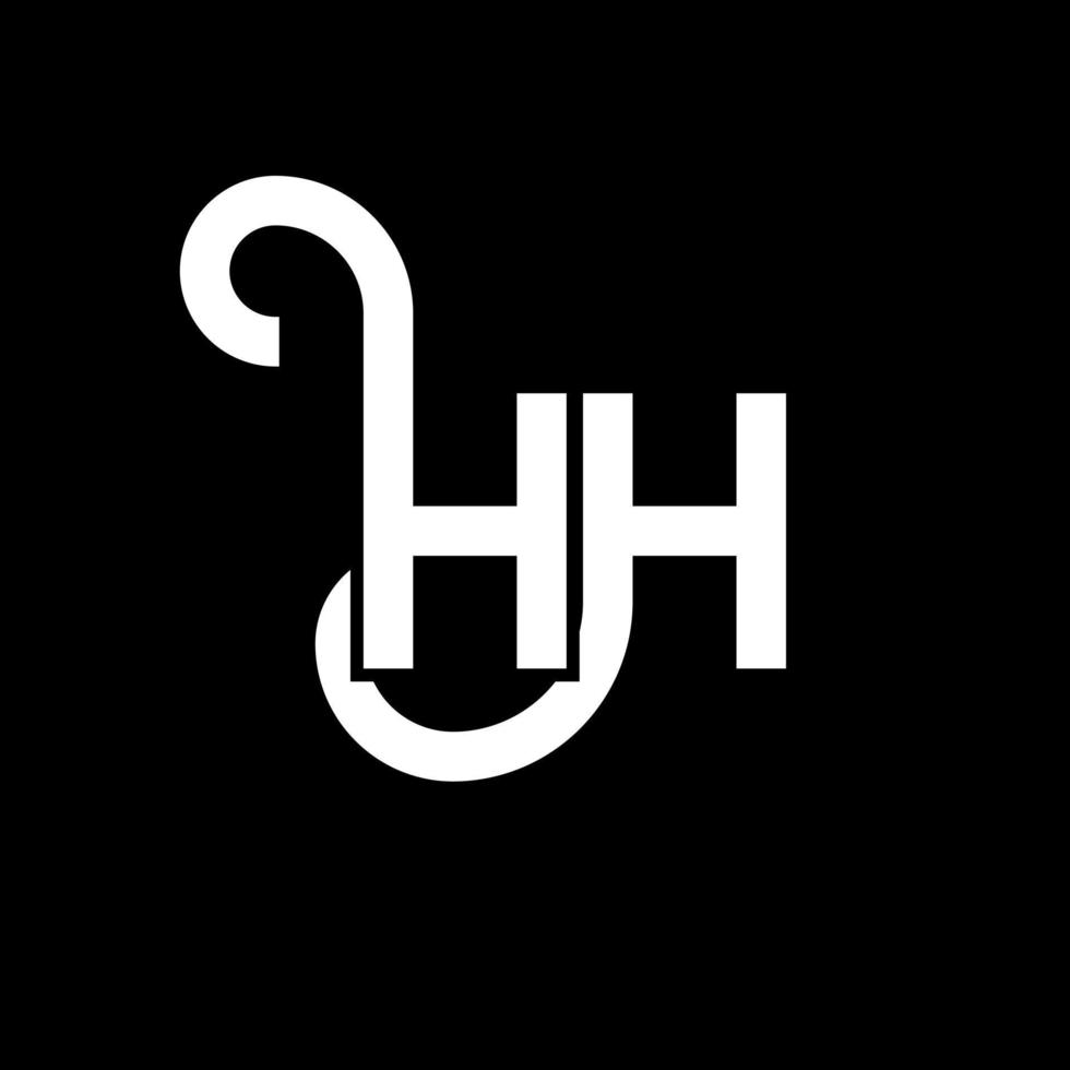 diseño del logotipo de la letra hh sobre fondo negro. concepto de logotipo de letra de iniciales creativas hh. diseño de letra hh. hh diseño de letras blancas sobre fondo negro. logotipo de hh, hh vector