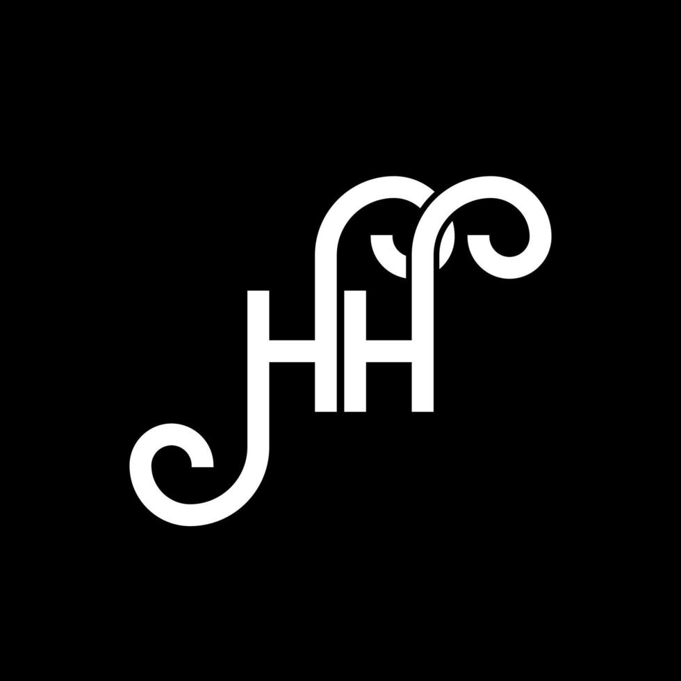 HH letter logo design on black background. HH creative initials letter logo concept. hh letter design. HH white letter design on black background. H H, h H logo vector