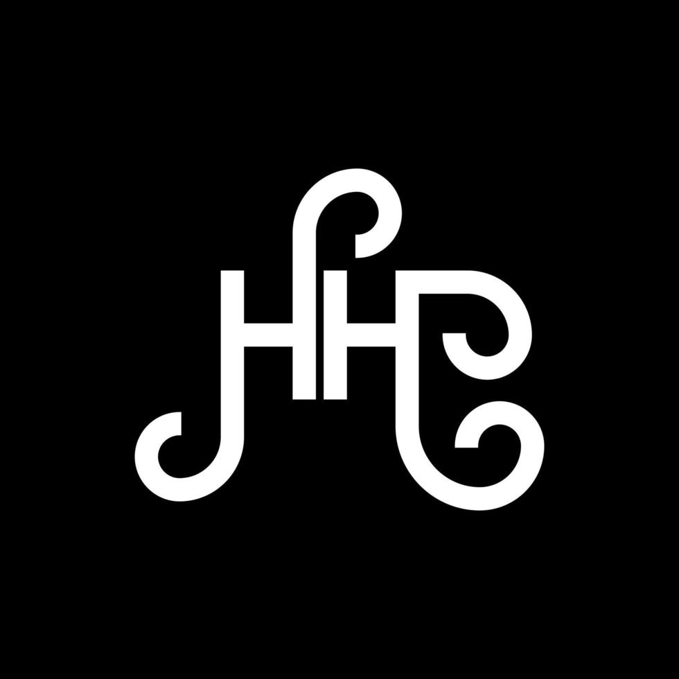 HH letter logo design on black background. HH creative initials letter logo concept. hh letter design. HH white letter design on black background. H H, h H logo vector