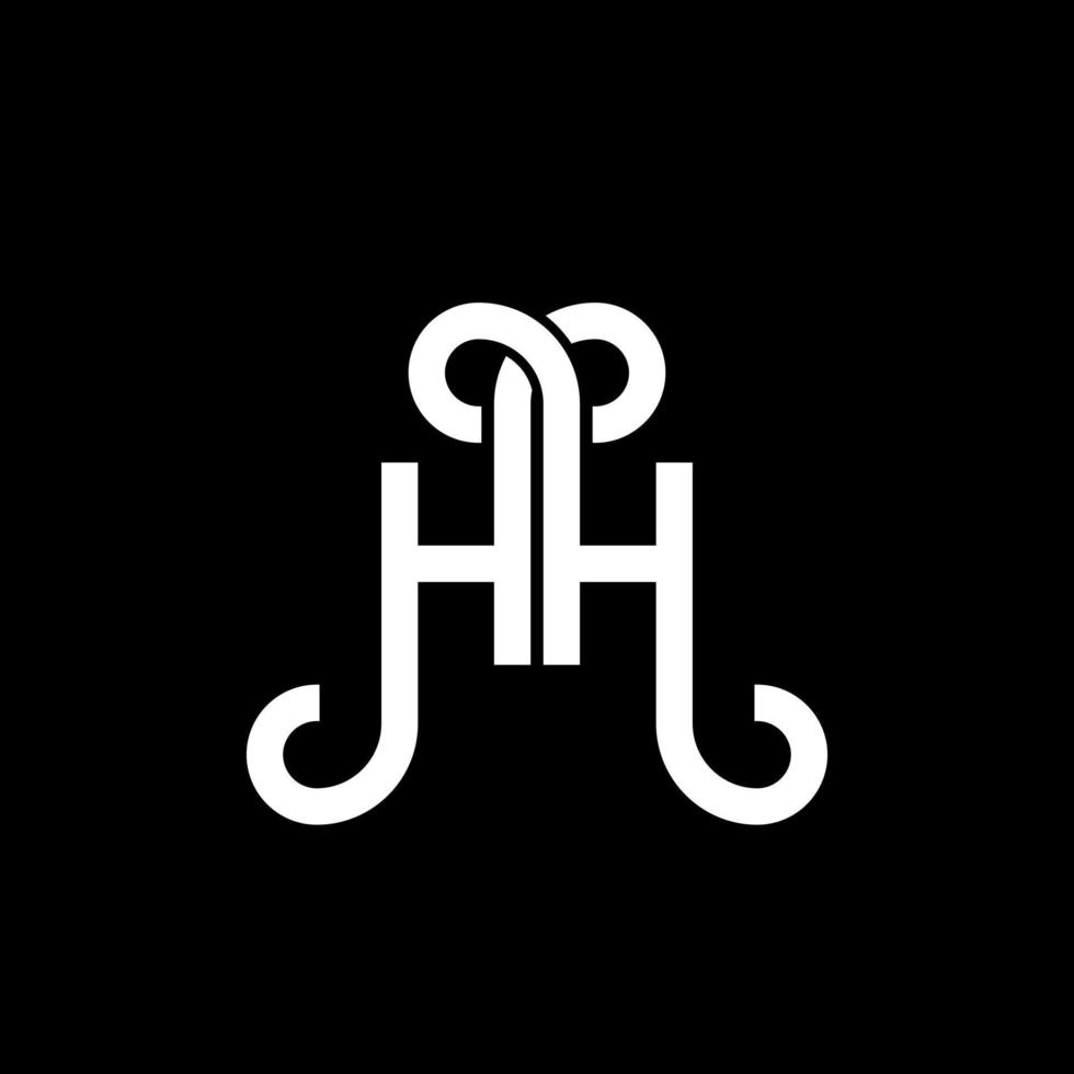 diseño del logotipo de la letra hh sobre fondo negro. concepto de logotipo de letra de iniciales creativas hh. diseño de letra hh. hh diseño de letras blancas sobre fondo negro. logotipo de hh, hh vector