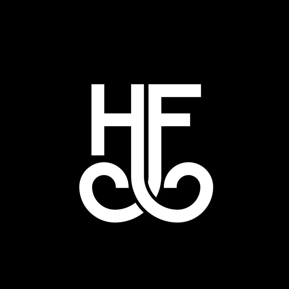 diseño de logotipo de letra hf sobre fondo negro. concepto de logotipo de letra de iniciales creativas hf. diseño de letras hf. diseño de letra hf blanco sobre fondo negro. hf, logotipo de hf vector