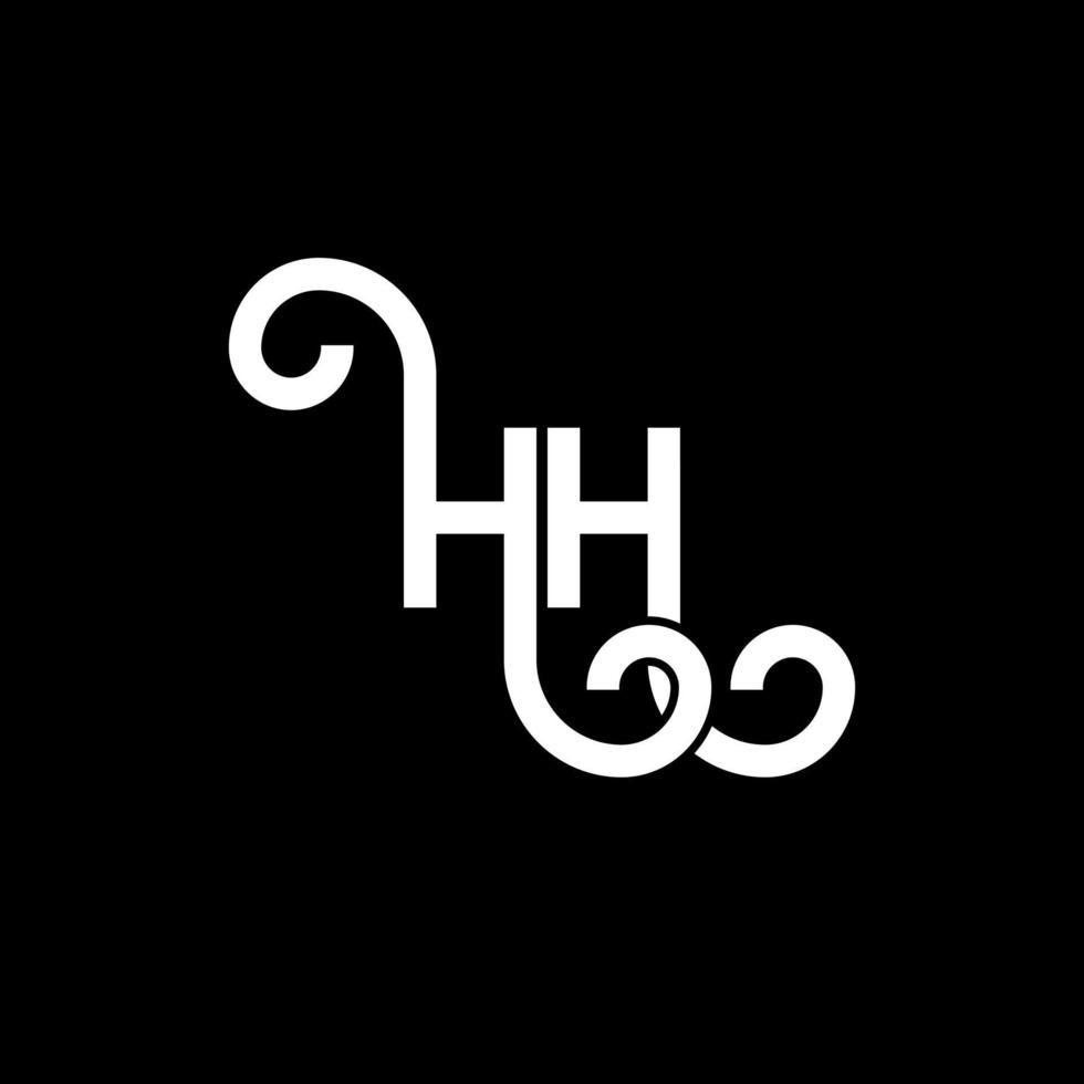 diseño del logotipo de la letra hh sobre fondo negro. concepto de logotipo de letra de iniciales creativas hh. diseño de letra hh. hh diseño de letras blancas sobre fondo negro. logotipo de hh, hh vector