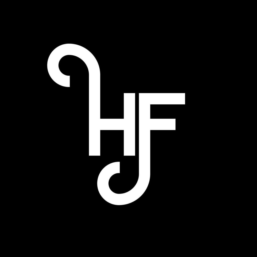 diseño de logotipo de letra hf sobre fondo negro. concepto de logotipo de letra de iniciales creativas hf. diseño de letras hf. diseño de letra hf blanco sobre fondo negro. hf, logotipo de hf vector