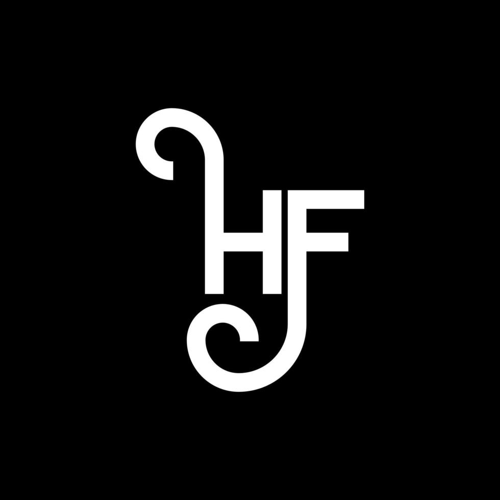 diseño de logotipo de letra hf sobre fondo negro. concepto de logotipo de letra de iniciales creativas hf. diseño de letras hf. diseño de letra hf blanco sobre fondo negro. hf, logotipo de hf vector