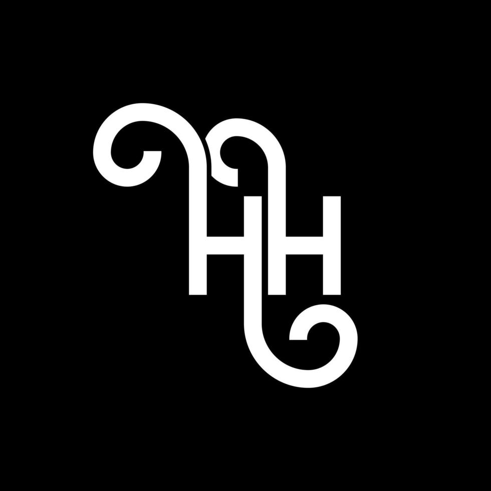 diseño del logotipo de la letra hh sobre fondo negro. concepto de logotipo de letra de iniciales creativas hh. diseño de letra hh. hh diseño de letras blancas sobre fondo negro. logotipo de hh, hh vector