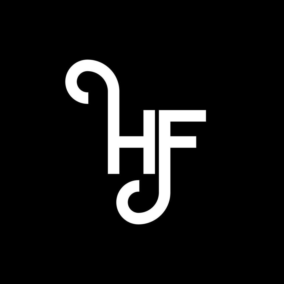 diseño de logotipo de letra hf sobre fondo negro. concepto de logotipo de letra de iniciales creativas hf. diseño de letras hf. diseño de letra hf blanco sobre fondo negro. hf, logotipo de hf vector