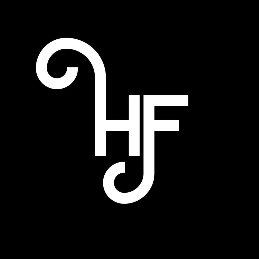 diseño de logotipo de letra hf sobre fondo negro. concepto de logotipo de letra de iniciales creativas hf. diseño de letras hf. diseño de letra hf blanco sobre fondo negro. hf, logotipo de hf vector