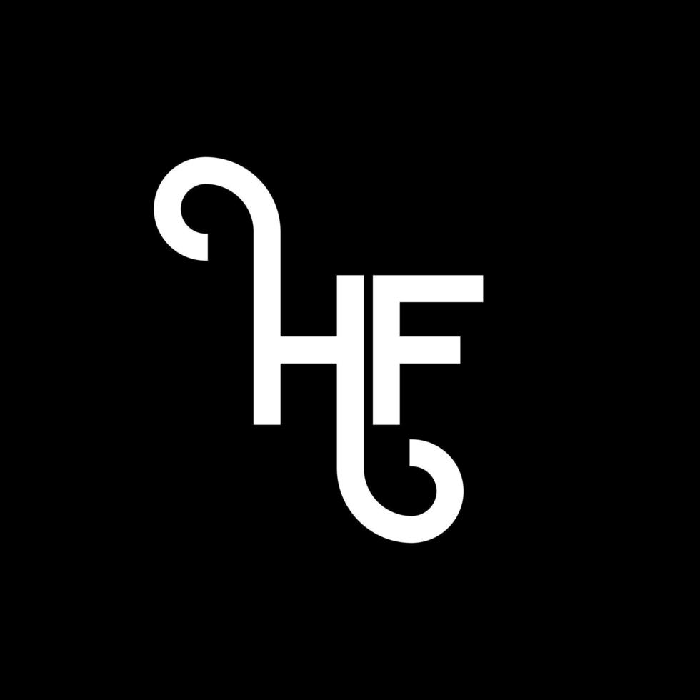 diseño de logotipo de letra hf sobre fondo negro. concepto de logotipo de letra de iniciales creativas hf. diseño de letras hf. diseño de letra hf blanco sobre fondo negro. hf, logotipo de hf vector