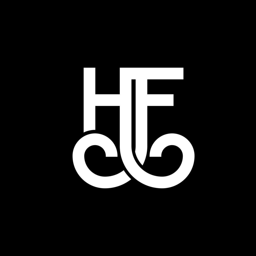 diseño de logotipo de letra hf sobre fondo negro. concepto de logotipo de letra de iniciales creativas hf. diseño de letras hf. diseño de letra hf blanco sobre fondo negro. hf, logotipo de hf vector