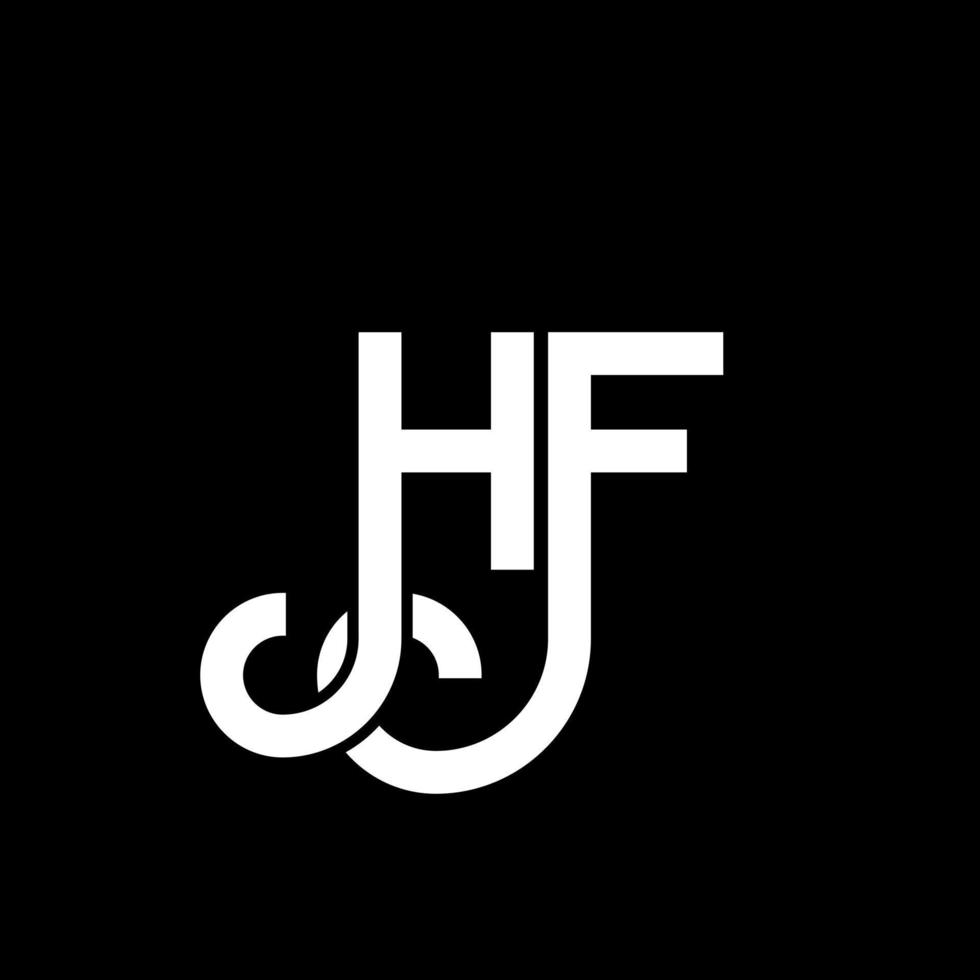 diseño de logotipo de letra hf sobre fondo negro. concepto de logotipo de letra de iniciales creativas hf. diseño de letras hf. diseño de letra hf blanco sobre fondo negro. hf, logotipo de hf vector