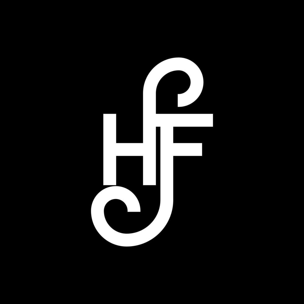 diseño de logotipo de letra hf sobre fondo negro. concepto de logotipo de letra de iniciales creativas hf. diseño de letras hf. diseño de letra hf blanco sobre fondo negro. hf, logotipo de hf vector