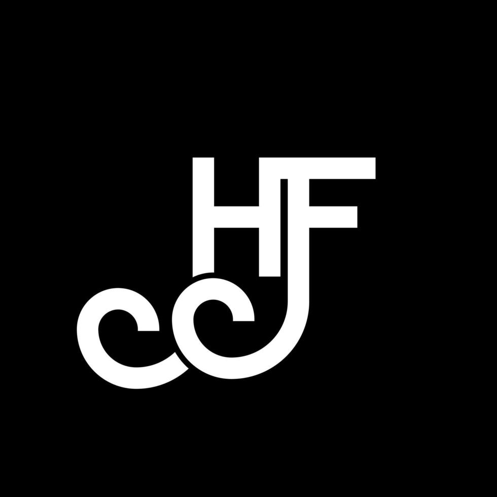 diseño de logotipo de letra hf sobre fondo negro. concepto de logotipo de letra de iniciales creativas hf. diseño de letras hf. diseño de letra hf blanco sobre fondo negro. hf, logotipo de hf vector