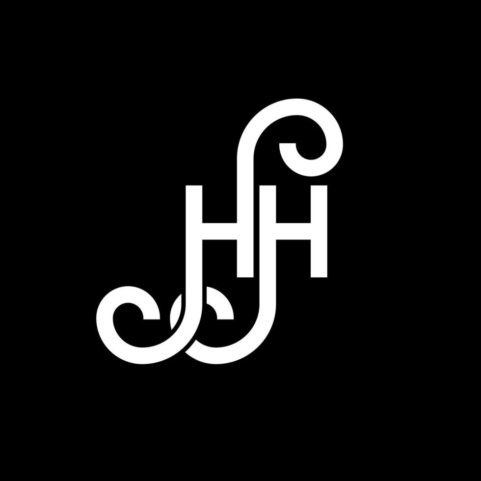 HH letter logo design on black background. HH creative initials letter logo concept. hh letter design. HH white letter design on black background. H H, h H logo vector