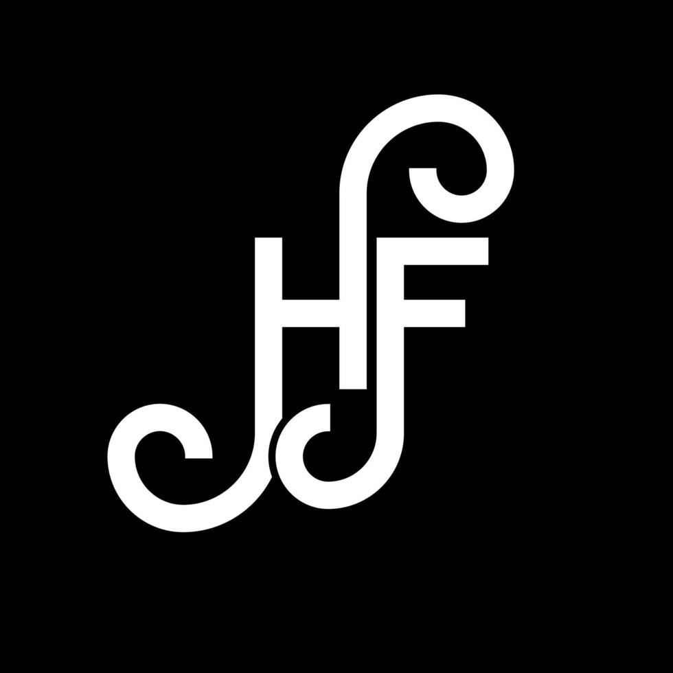 diseño de logotipo de letra hf sobre fondo negro. concepto de logotipo de letra de iniciales creativas hf. diseño de letras hf. diseño de letra hf blanco sobre fondo negro. hf, logotipo de hf vector