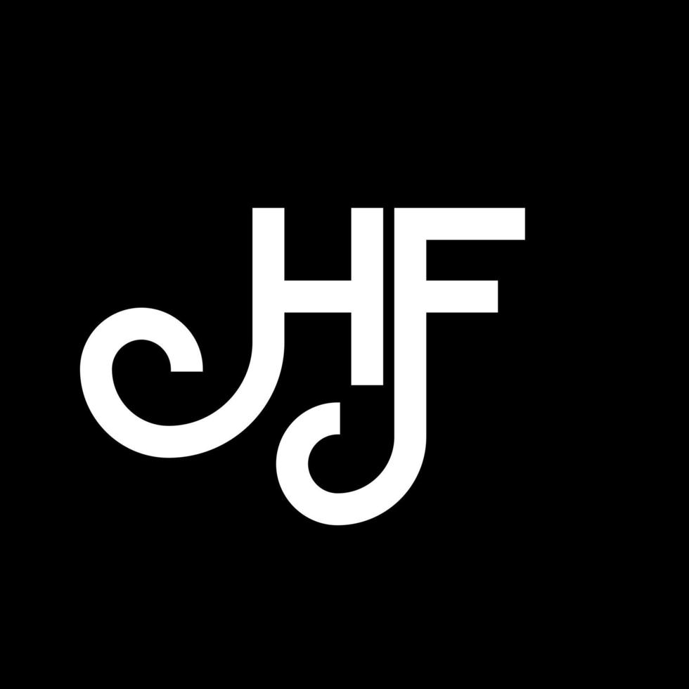 diseño de logotipo de letra hf sobre fondo negro. concepto de logotipo de letra de iniciales creativas hf. diseño de letras hf. diseño de letra hf blanco sobre fondo negro. hf, logotipo de hf vector