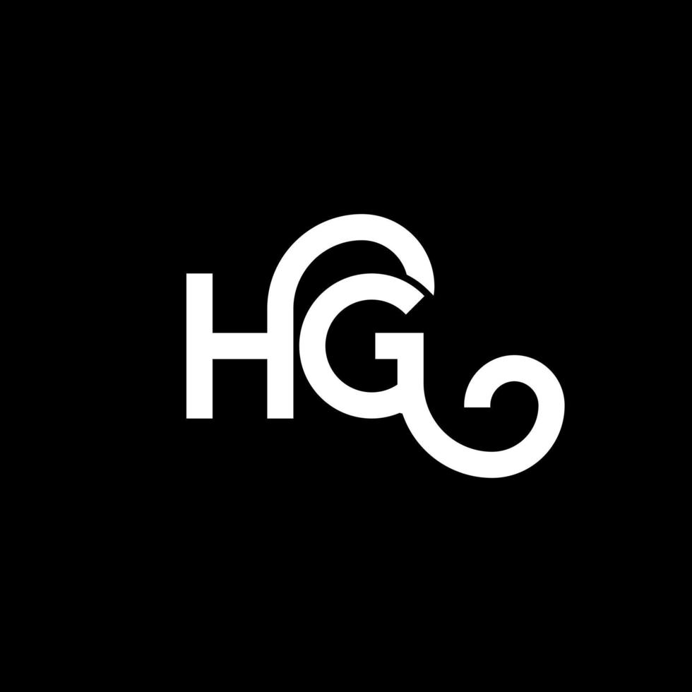 HG letter logo design on black background. HG creative initials letter logo concept. hg letter design. HG white letter design on black background. H G, h g logo vector