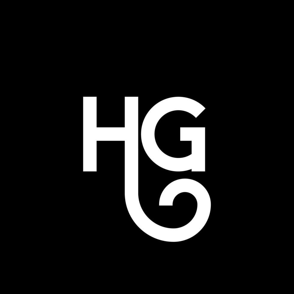 HG letter logo design on black background. HG creative initials letter logo concept. hg letter design. HG white letter design on black background. H G, h g logo vector