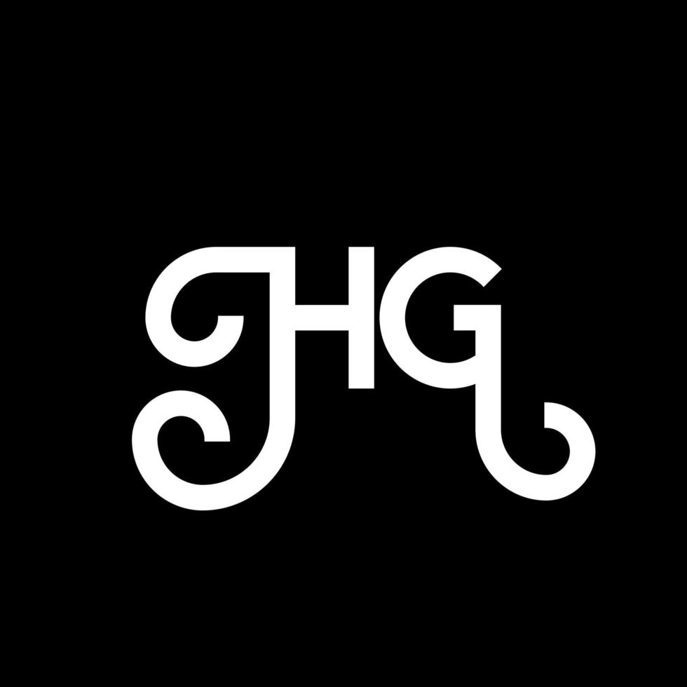 HG letter logo design on black background. HG creative initials letter logo concept. hg letter design. HG white letter design on black background. H G, h g logo vector