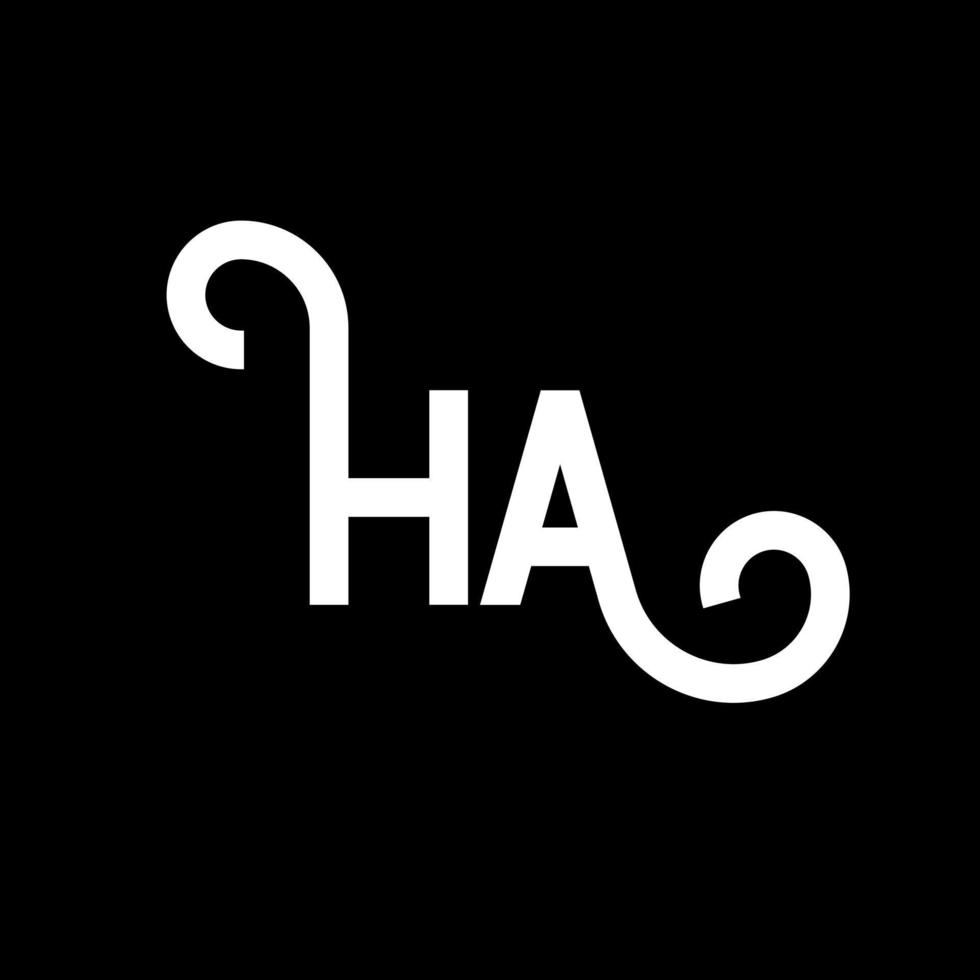 HA letter logo design on black background. HA creative initials letter logo concept. ha letter design. HA white letter design on black background. H A, h a logo vector