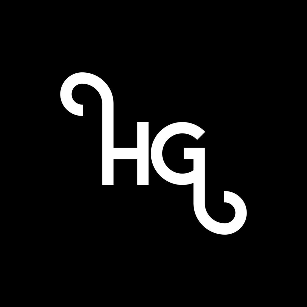 HG letter logo design on black background. HG creative initials letter logo concept. hg letter design. HG white letter design on black background. H G, h g logo vector
