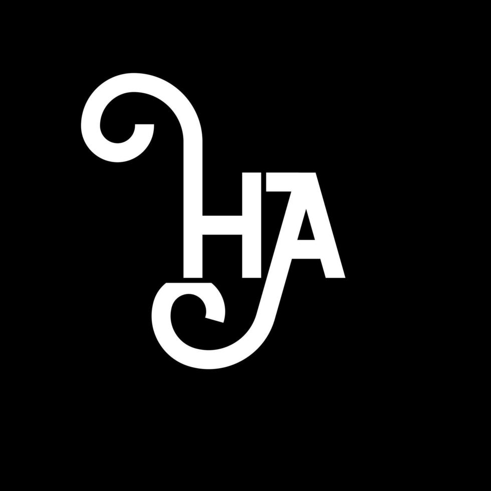 HA letter logo design on black background. HA creative initials letter logo concept. ha letter design. HA white letter design on black background. H A, h a logo vector