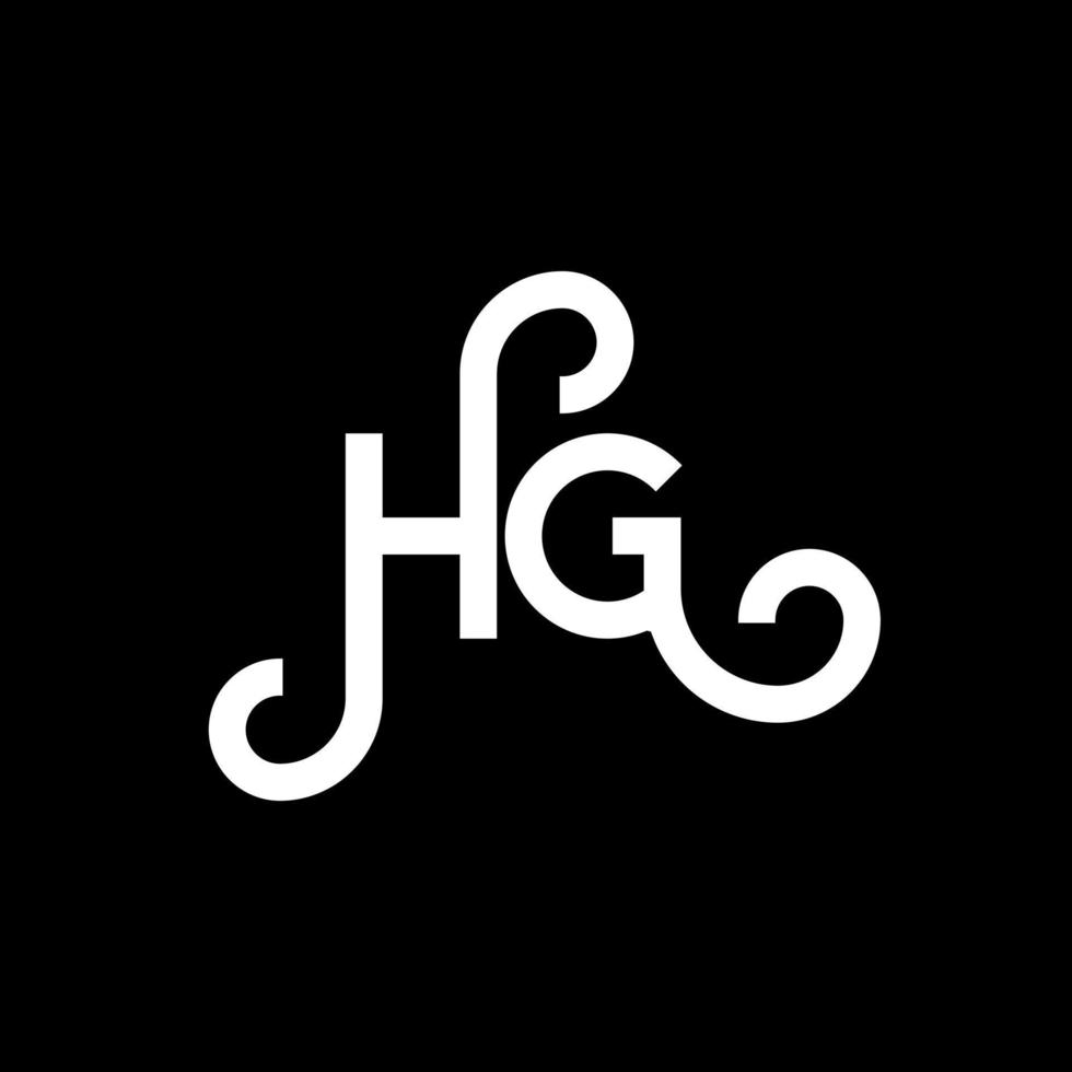 HG letter logo design on black background. HG creative initials letter logo concept. hg letter design. HG white letter design on black background. H G, h g logo vector