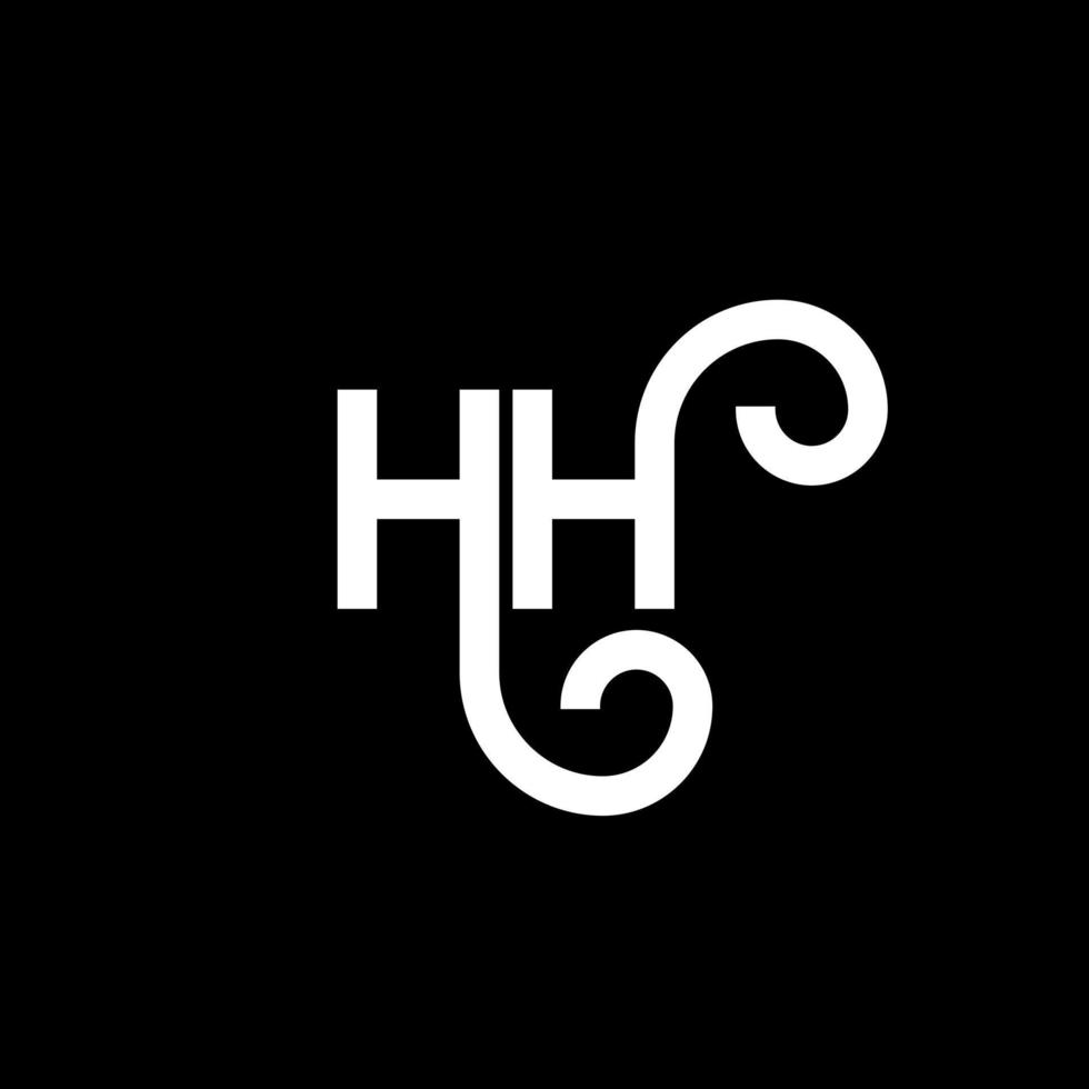 HH letter logo design on black background. HH creative initials letter logo concept. hh letter design. HH white letter design on black background. H H, h H logo vector