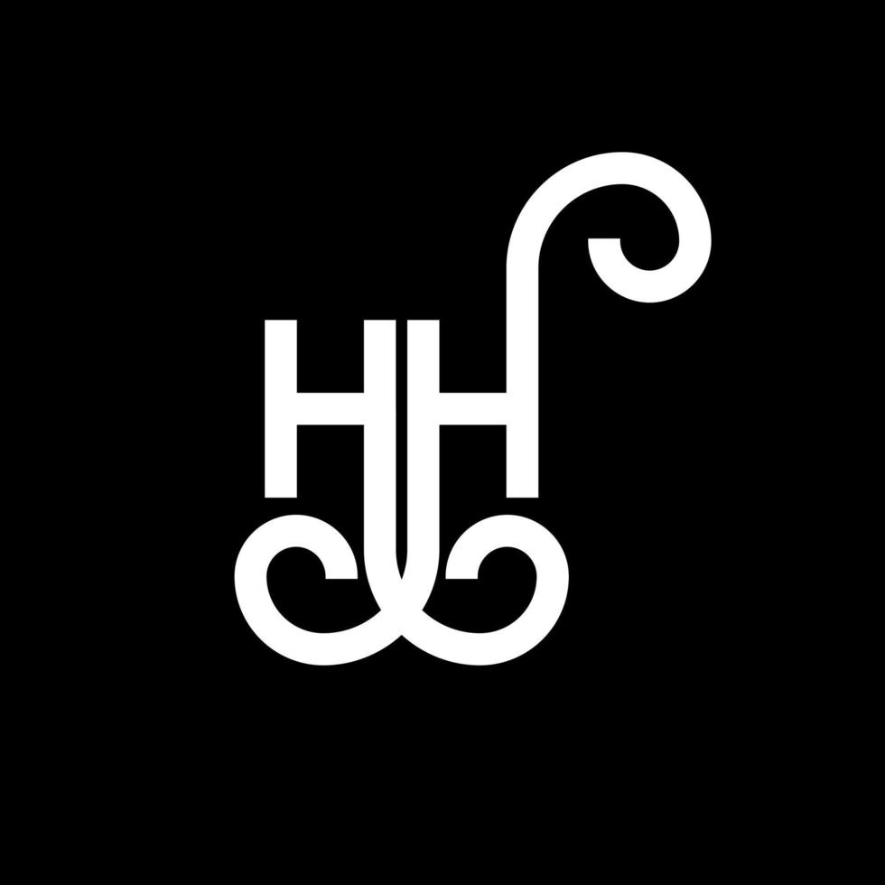 HH letter logo design on black background. HH creative initials letter logo concept. hh letter design. HH white letter design on black background. H H, h H logo vector