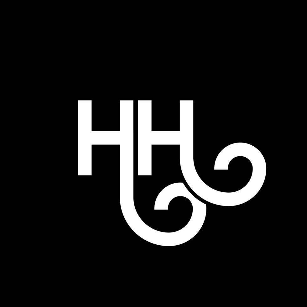 HH letter logo design on black background. HH creative initials letter logo concept. hh letter design. HH white letter design on black background. H H, h H logo vector