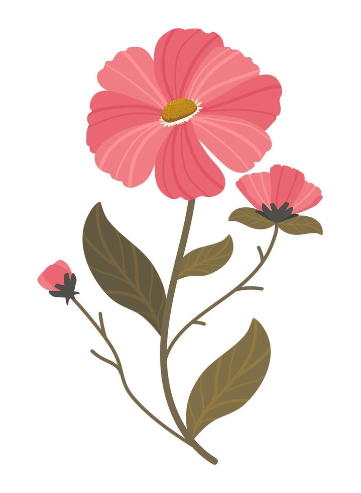 flower and leaves vector