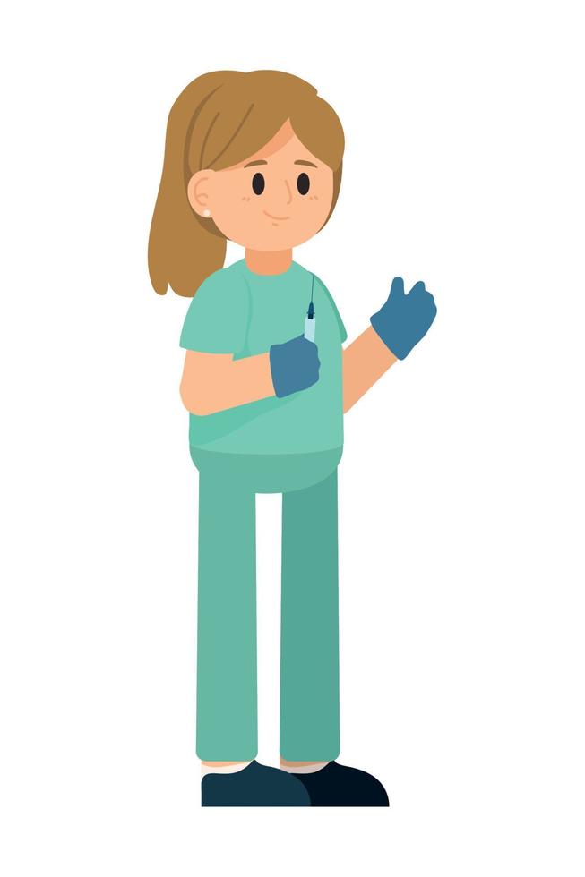 nurse with syringe vector
