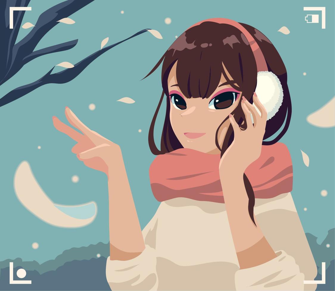 anime girl photo vector