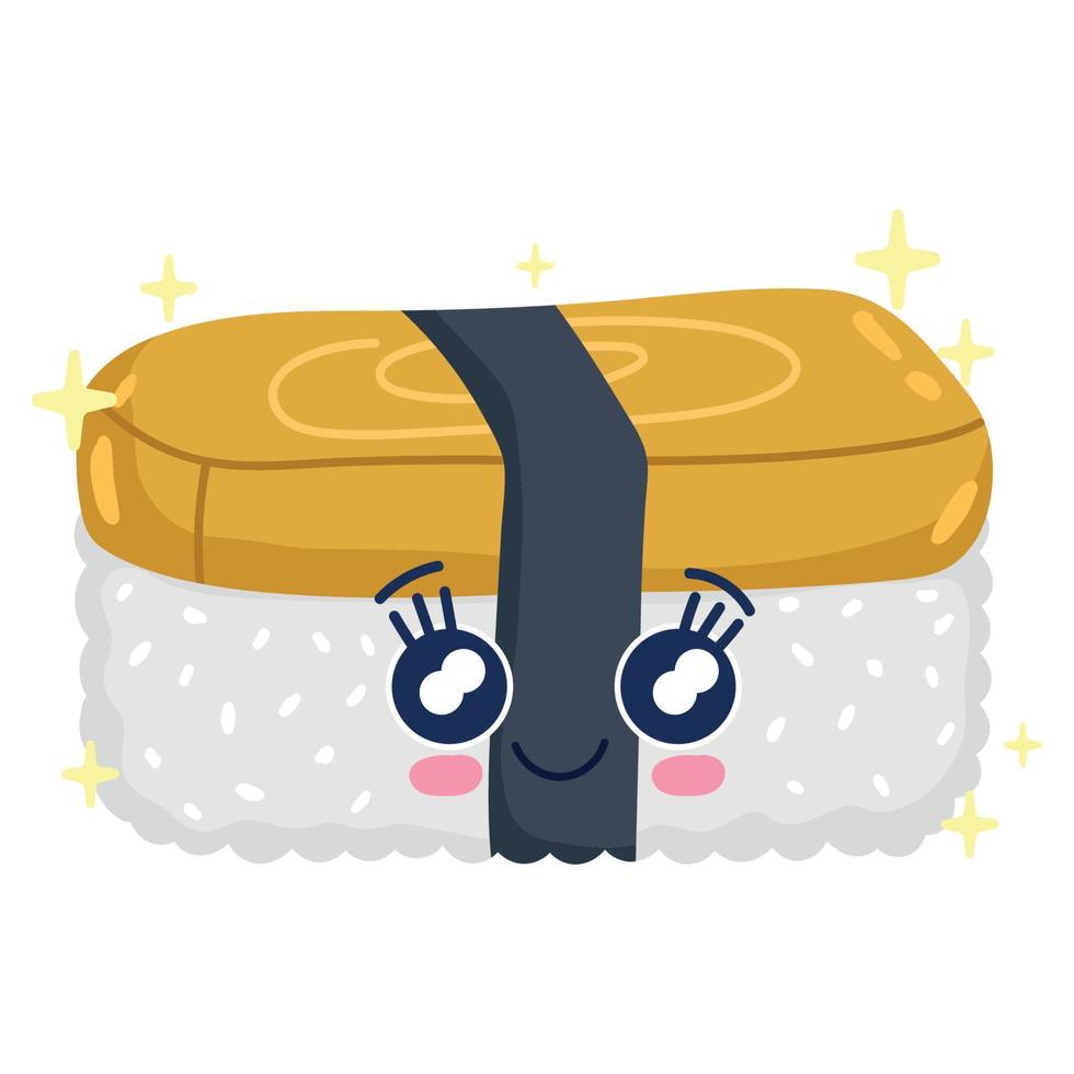 divertido sushi kawaii vector