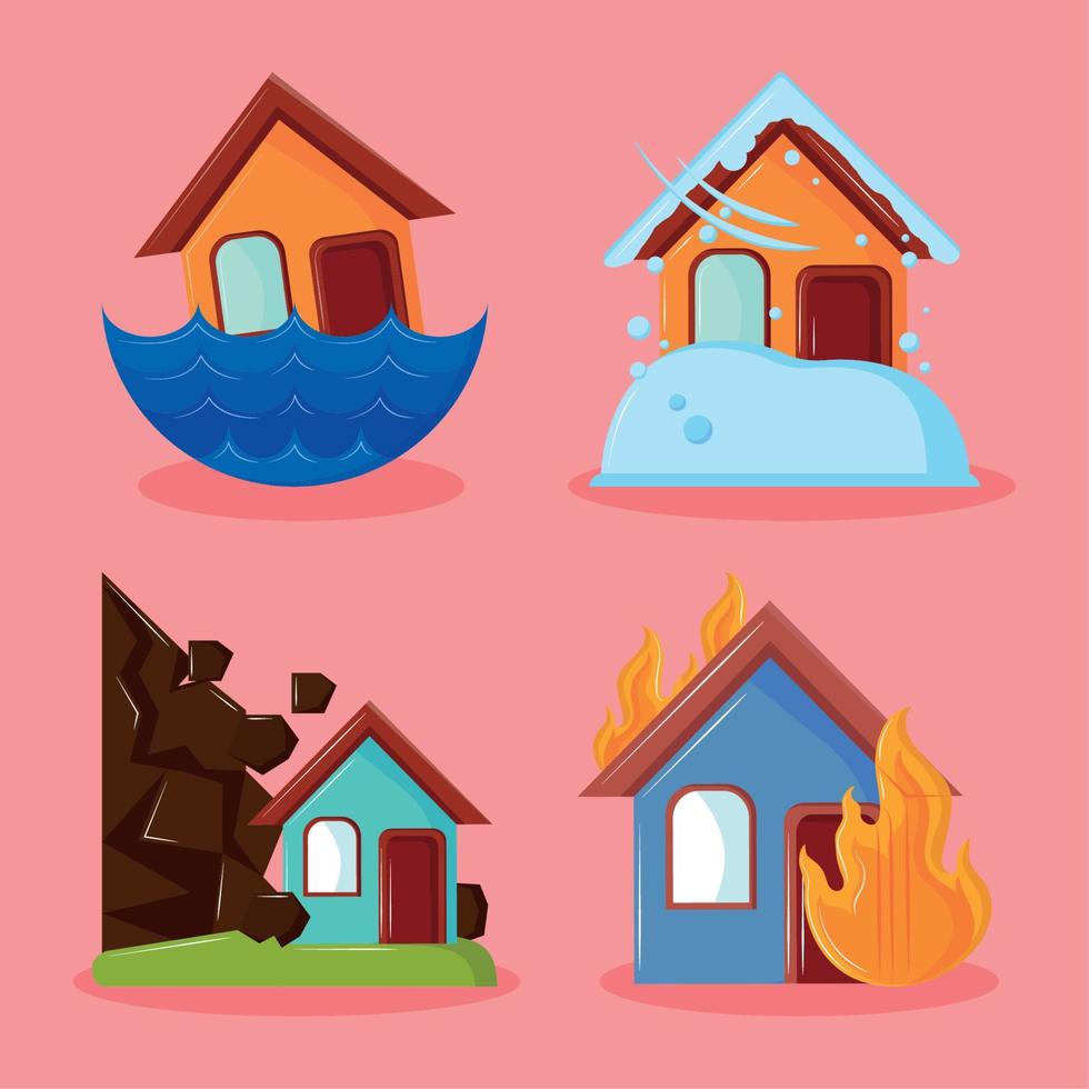 natural disasters scene vector