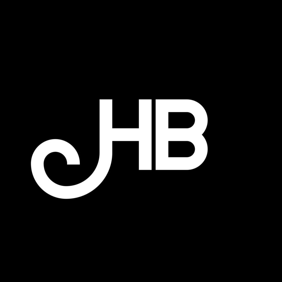 diseño de logotipo de letra hb sobre fondo negro. concepto de logotipo de letra de iniciales creativas hb. diseño de letras hb. hb diseño de letras blancas sobre fondo negro. hb, logotipo de hb vector