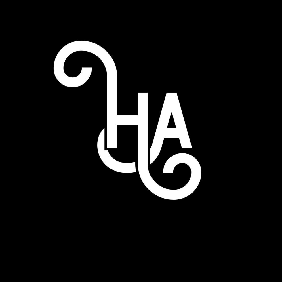 HA letter logo design on black background. HA creative initials letter logo concept. ha letter design. HA white letter design on black background. H A, h a logo vector