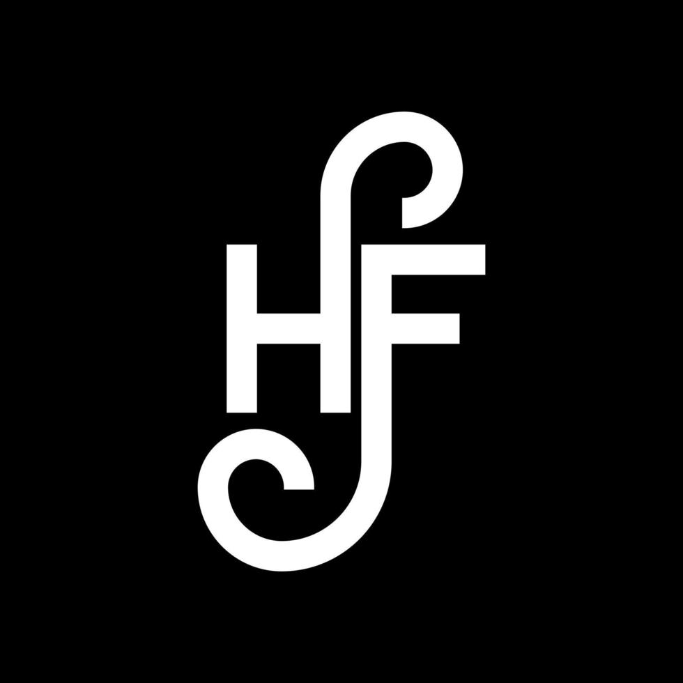 diseño de logotipo de letra hf sobre fondo negro. concepto de logotipo de letra de iniciales creativas hf. diseño de letras hf. diseño de letra hf blanco sobre fondo negro. hf, logotipo de hf vector