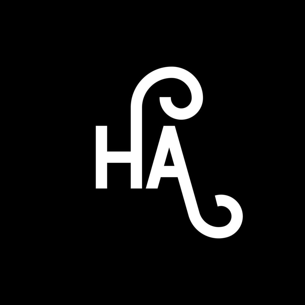 HA letter logo design on black background. HA creative initials letter logo concept. ha letter design. HA white letter design on black background. H A, h a logo vector