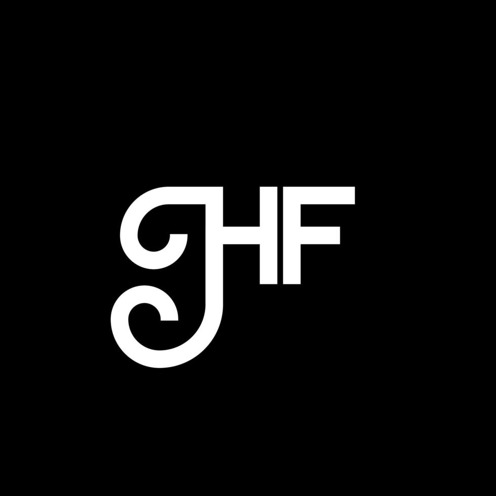 HF letter logo design on black background. HF creative initials letter logo concept. hf letter design. HF white letter design on black background. H F, h f logo vector