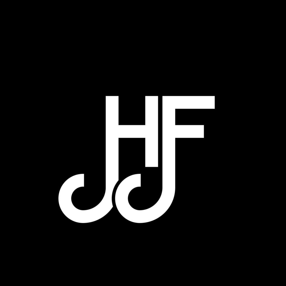 diseño de logotipo de letra hf sobre fondo negro. concepto de logotipo de letra de iniciales creativas hf. diseño de letras hf. diseño de letra hf blanco sobre fondo negro. hf, logotipo de hf vector