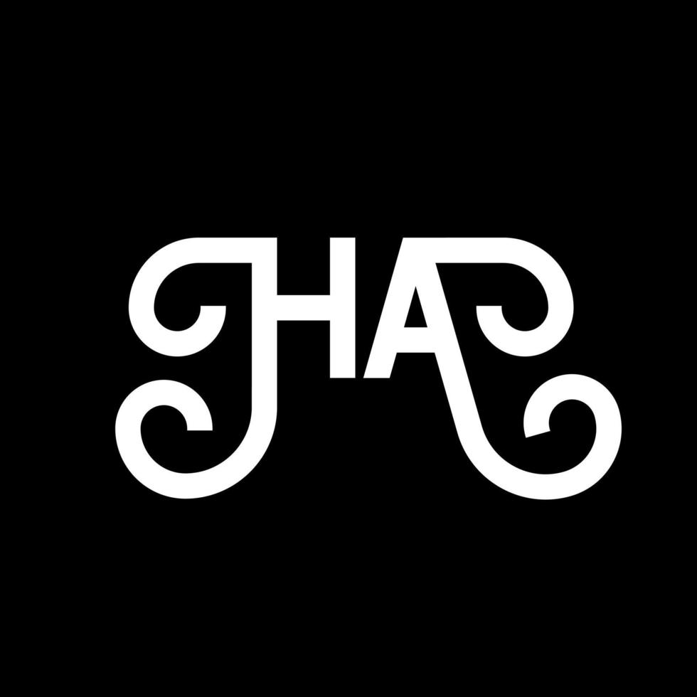 HA letter logo design on black background. HA creative initials letter logo concept. ha letter design. HA white letter design on black background. H A, h a logo vector