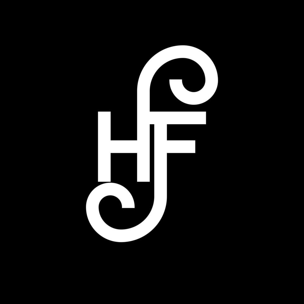 diseño de logotipo de letra hf sobre fondo negro. concepto de logotipo de letra de iniciales creativas hf. diseño de letras hf. diseño de letra hf blanco sobre fondo negro. hf, logotipo de hf vector