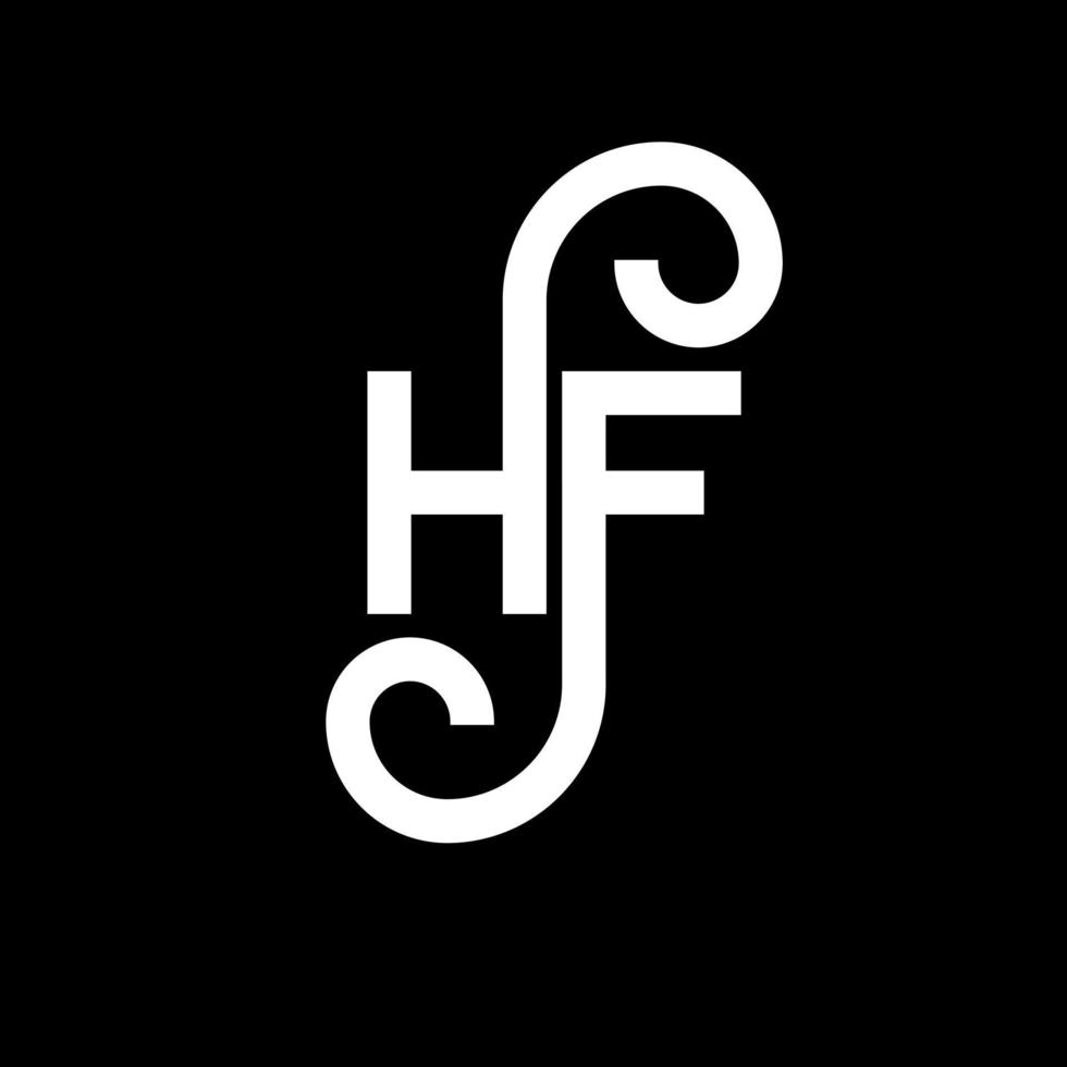 HF letter logo design on black background. HF creative initials letter logo concept. hf letter design. HF white letter design on black background. H F, h f logo vector