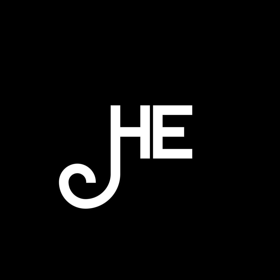 HE letter logo design on black background. HE creative initials letter logo concept. he letter design. HE white letter design on black background. H E, h e logo vector