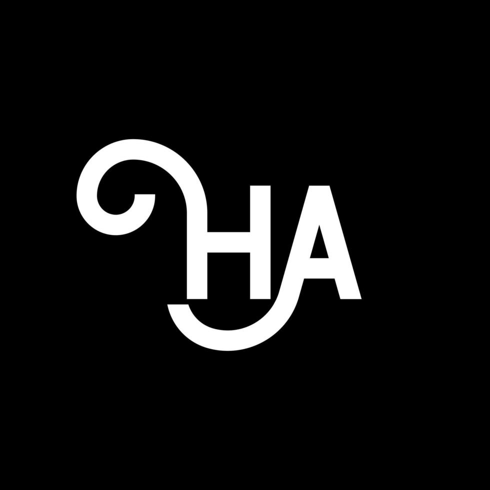 HA letter logo design on black background. HA creative initials letter logo concept. ha letter design. HA white letter design on black background. H A, h a logo vector