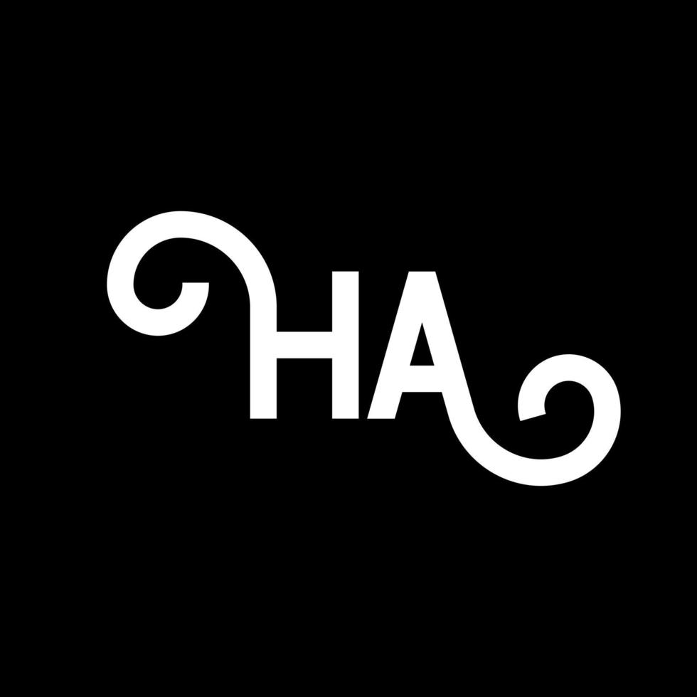 HA letter logo design on black background. HA creative initials letter logo concept. ha letter design. HA white letter design on black background. H A, h a logo vector